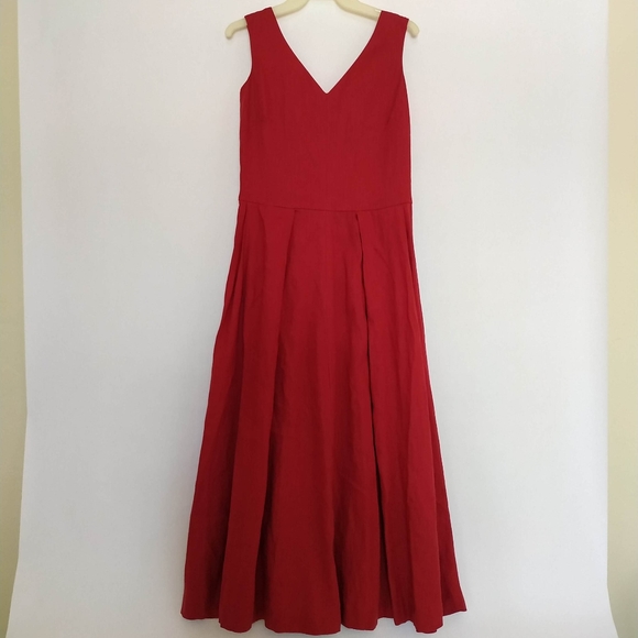 COPY - Sundance red dress linen / silk size P4 - Picture 2 of 13